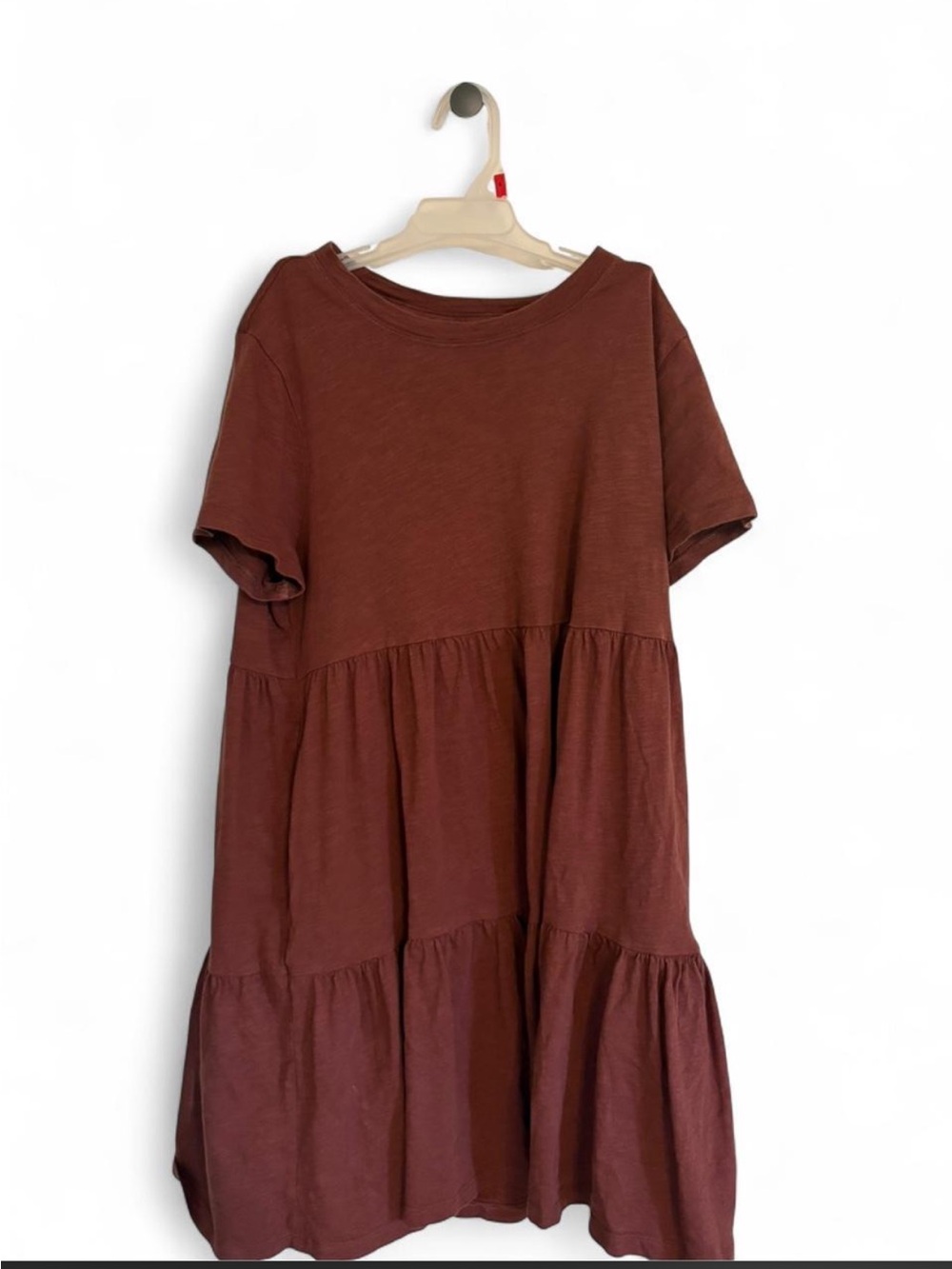 Old Navy Brown Short Sleeve Tiered Cotton Dress small